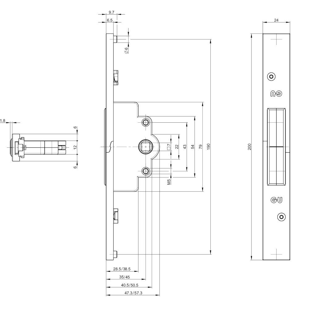 GU Alu Jet Locking Gear For Tilt & Turn Windows/ Bi-Fold Door