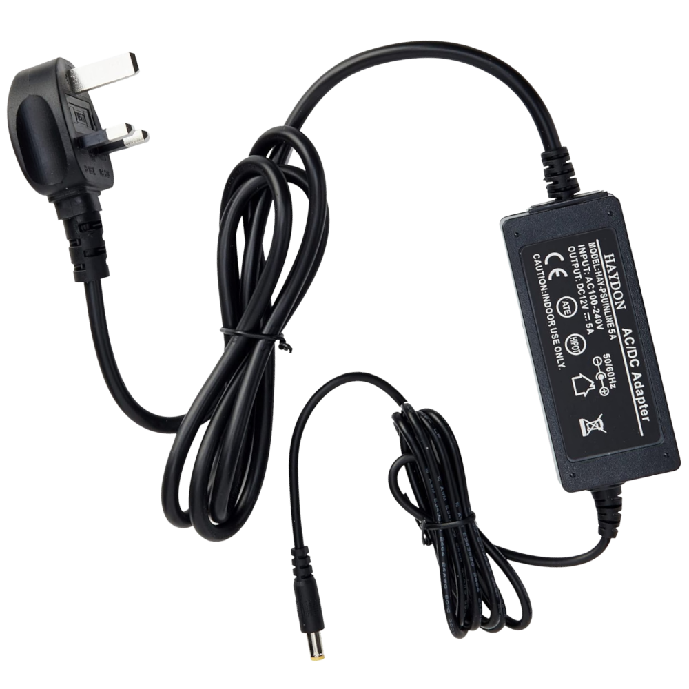 HAYDON MARKETING CCTV Inline Power Supply Lead & UK Plug 12VDC