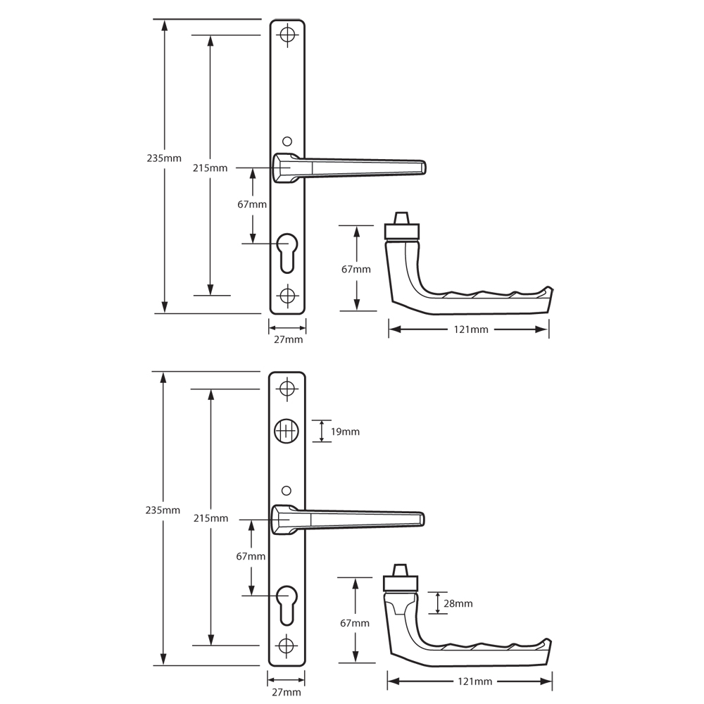HOPPE UPVC Lever Door Furniture To Suit Fullex c/w Snib