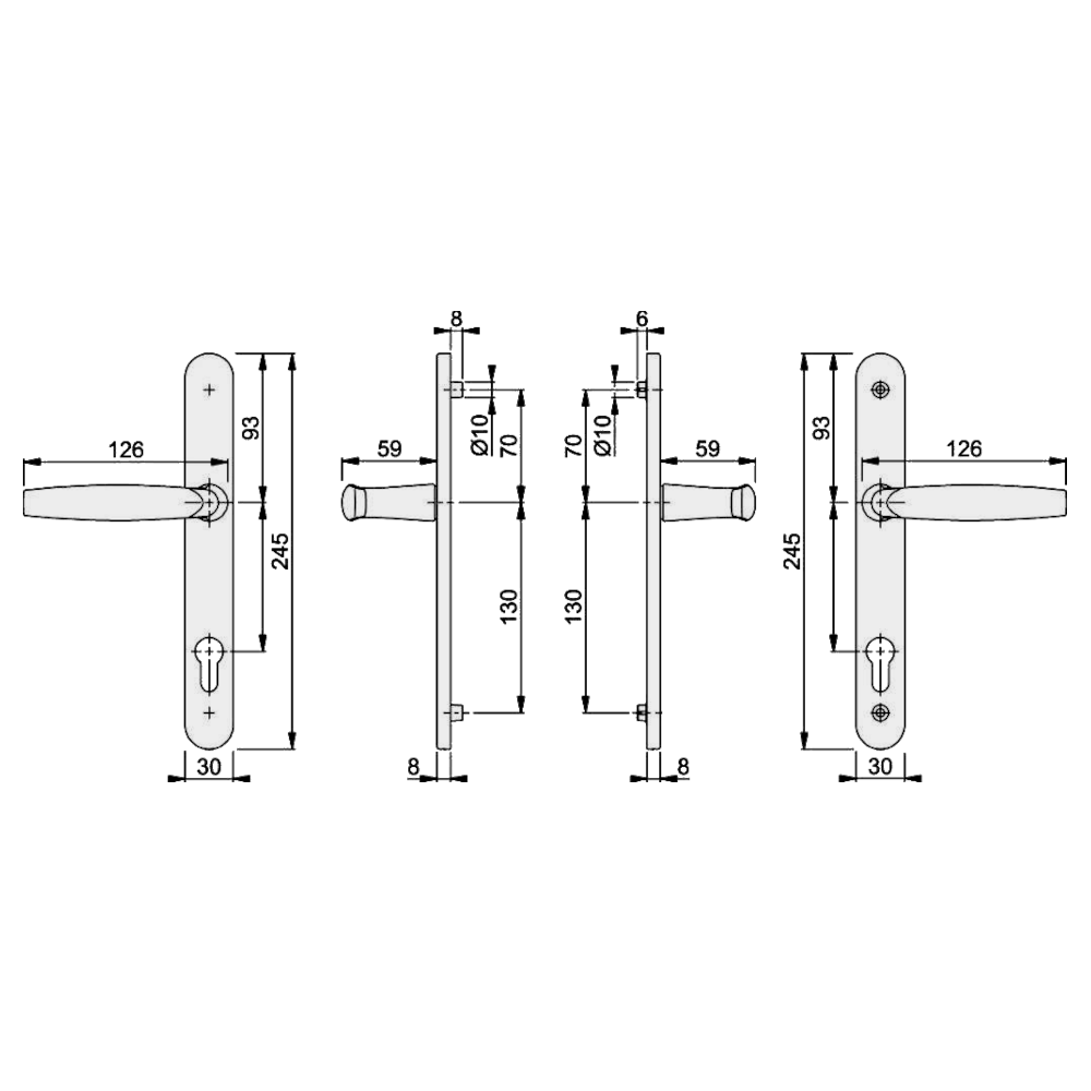 HOPPE Atlanta 92 Centres Lever/Lever 2 Hole Fix 1530/3346 Furniture To Suit Roto