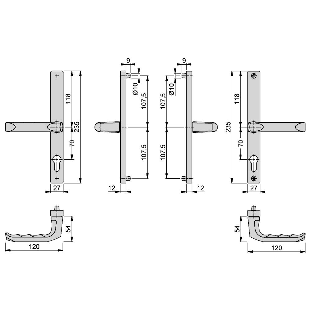 HOPPE London UPVC Lever Door Furniture 70mm Centres 113/363M