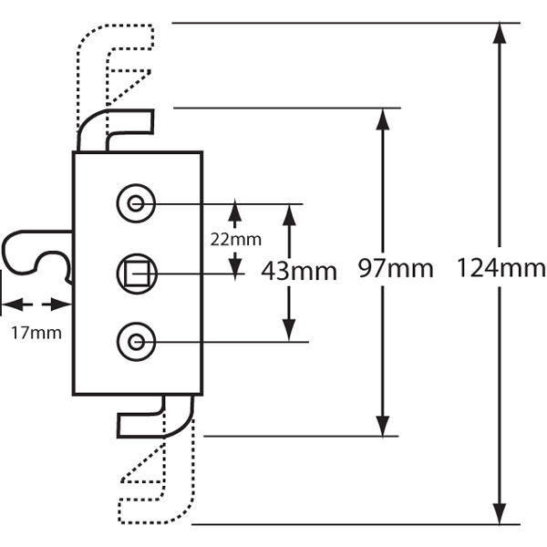 KENRICK Sabrelock Window Gearbox - Hook