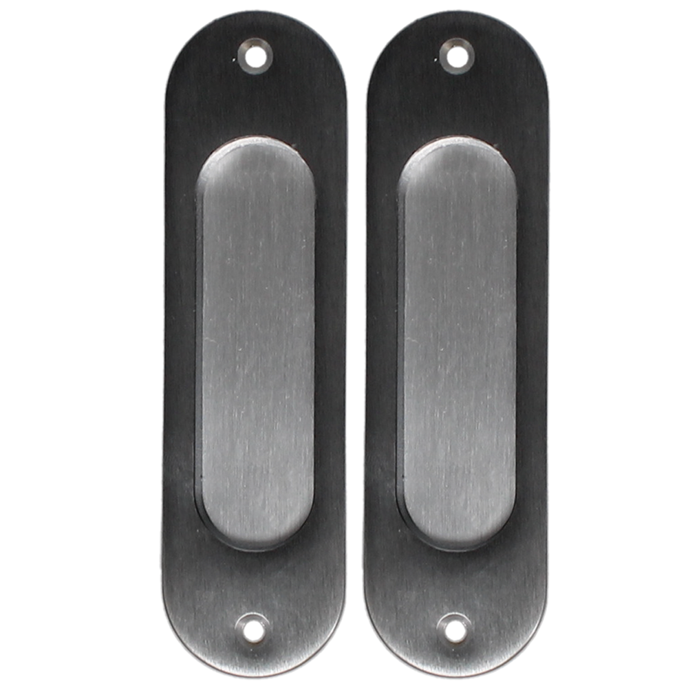BONAITI SERRATURE Classic Sliding Door Handle Pull MOS Oval Blind Pair Satin Chrome