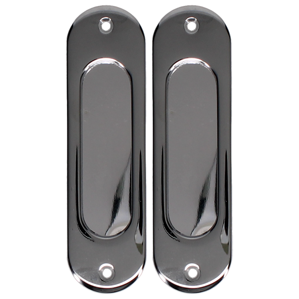 BONAITI SERRATURE Classic Sliding Door Handle Pull MOS Oval Blind Pair Polished Chrome