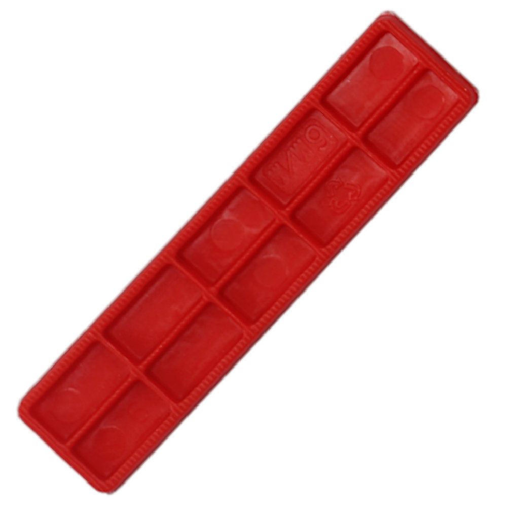 ALDRIDGE Flat Glazing Packers 100mm Length x 30mm Width (1000 PACK) 6mm Depth - Red