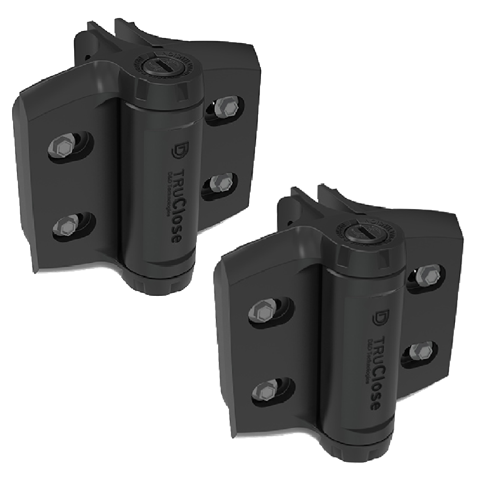 D&D Truclose Heavy Duty Hinges for Round Gate Frames & Posts TCHDRND2S3 Suits Round Gate Frame 48mm-51mm - Black