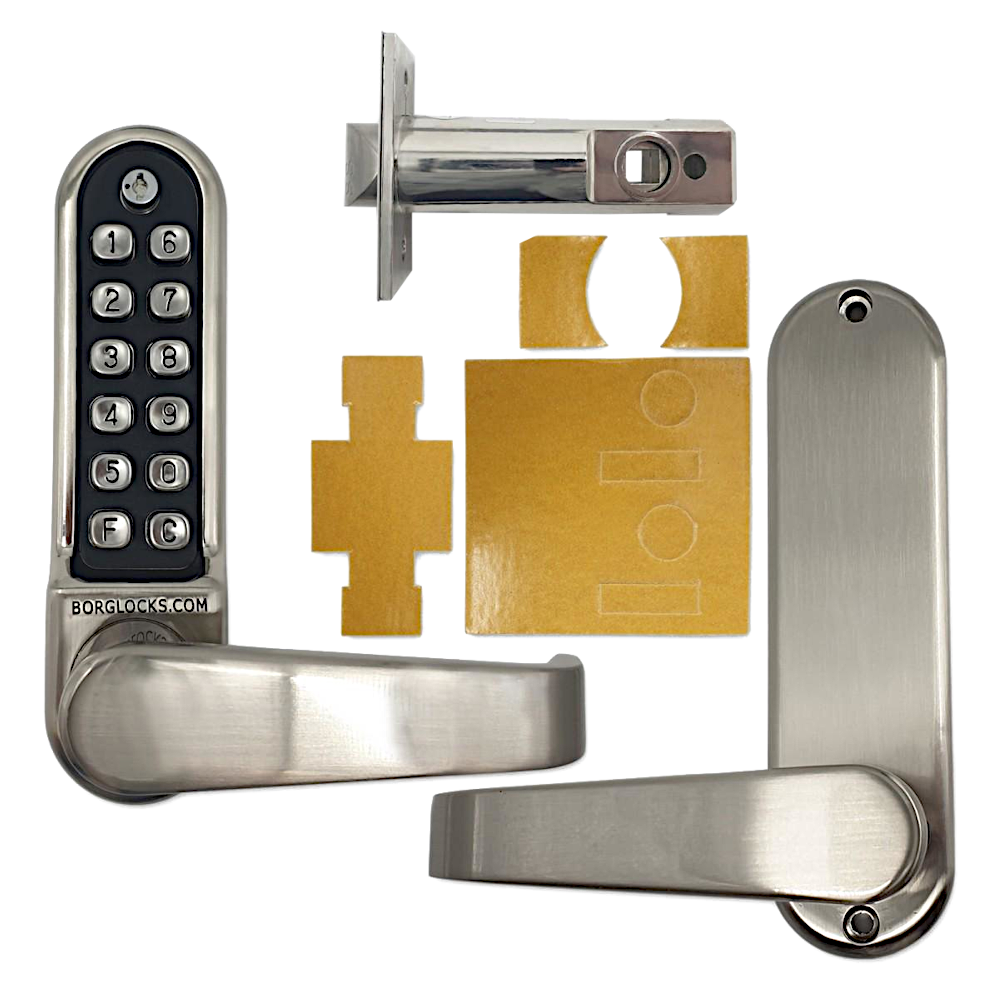BORG LOCKS BL5701 ECP FT Digital Lock With 60mm Tubular latch & Key Override Fire Rated BSEN1634-1 BL5701 ECP FT - Stainless Steel