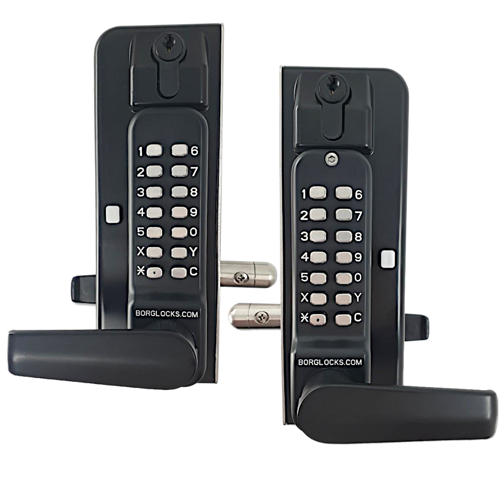 BORG LOCKS BL3435 KO ECP Marine Grade Digital Back To Back Gate Lock With Key Override BL3435 KO MG PRO ECP - Black (Marine Grade Pro)