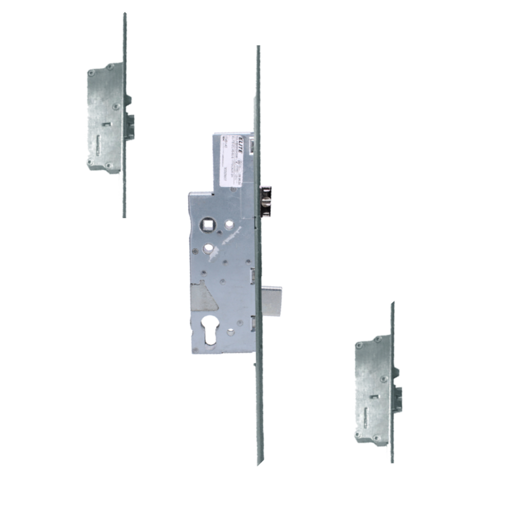 ELITE Key Wind Locking Lever Operated Latch & Deadbolt Single Spindle 20mm Faceplate - 2 Deadlocking Latch Bolts 45/92 Radius