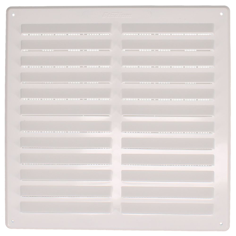 STADIUM Plastic Louvre Ventilator With Flyscreen 241mm H x 241mm W - White