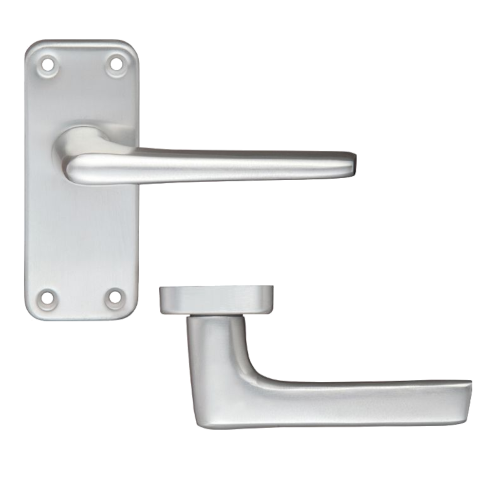 ZOO Lever Handle On Latch Backplate Latch Lever - Satin Anodised Aluminium