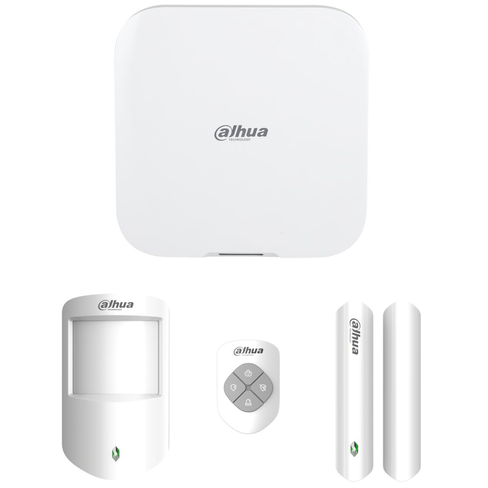 DAHUA Airshield Basic Alarm Kit Including Hub, 1 x PIR, 1 x Magnetic Contact and 1 x Key Fob Basic Kit - White