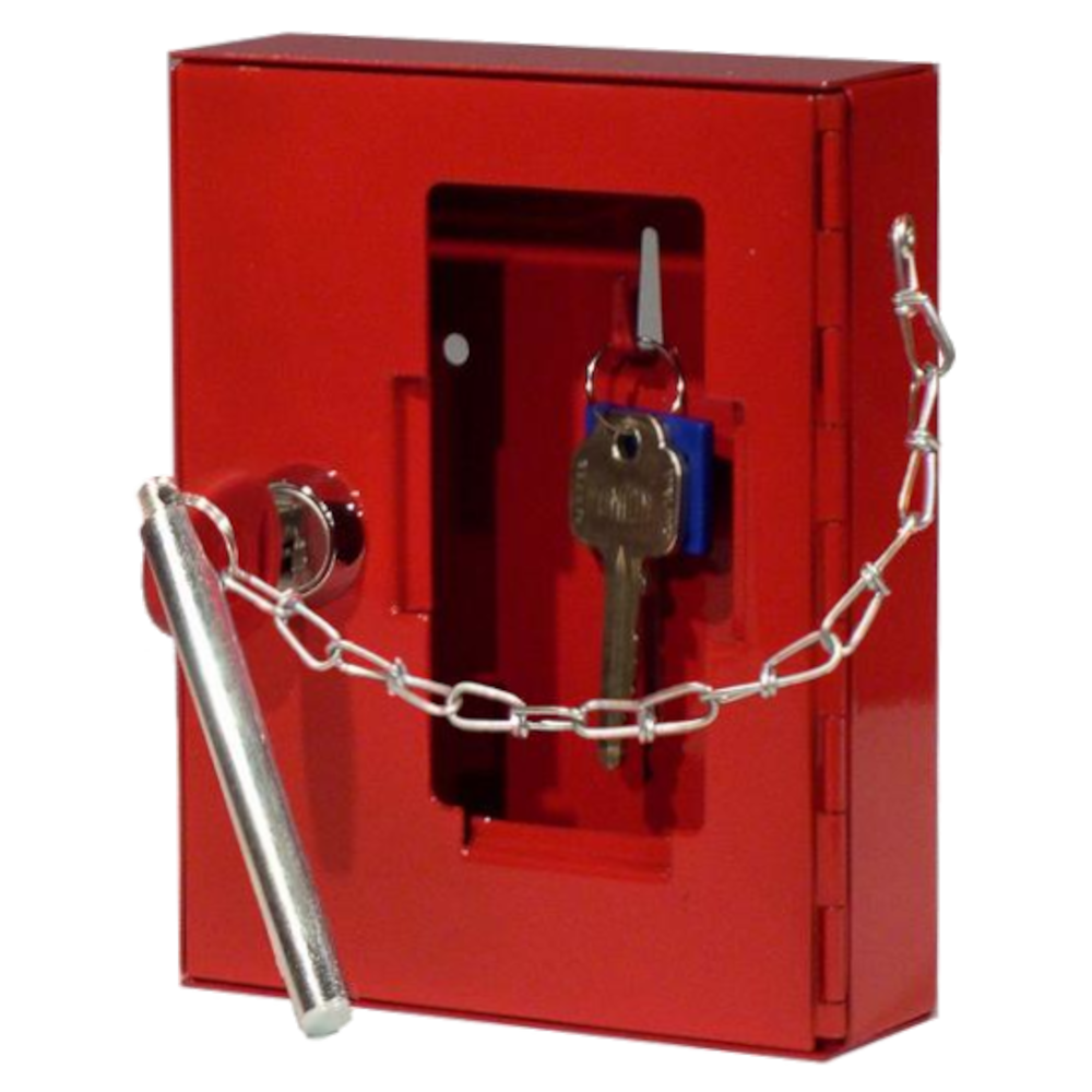 SECURIKEY EK1A Emergency Key Box Glass Fronted With Camlock With Hammer EK1A - Red