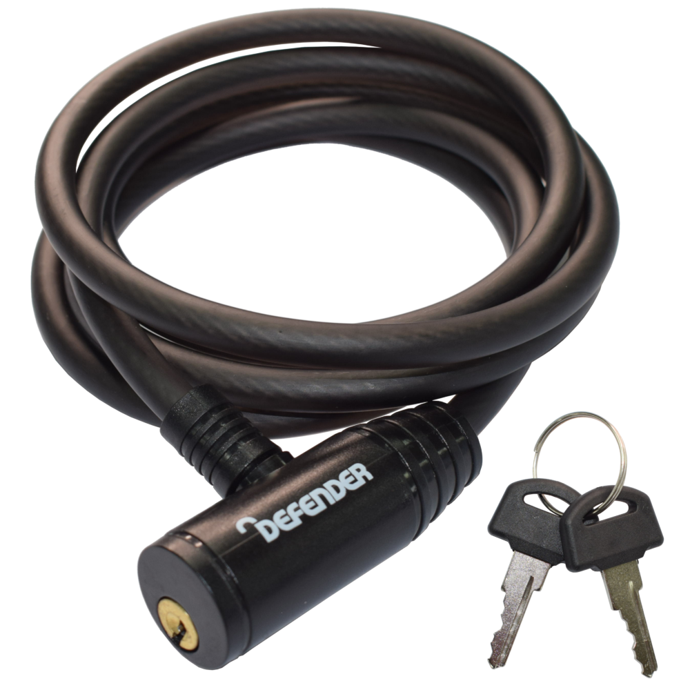 DEFENDER By Squire Cycle Cable Lock Key Operated 8mm x 1500mm DF C8/1500 - Black