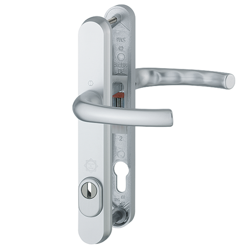 HOPPE Tokyo TS007 (2 Star) Door Furniture PAS24 92mm Centres 215mm Screw Centres Suits 70mm Thick Door - Silver