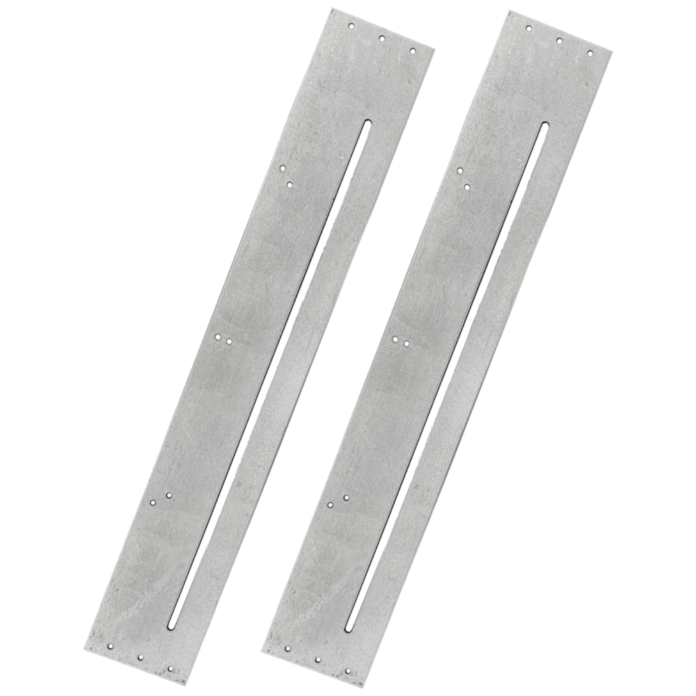Garage Door Slotted Fixing Plates To Suit Retractable Lifting Gear (1 Pair) Universal