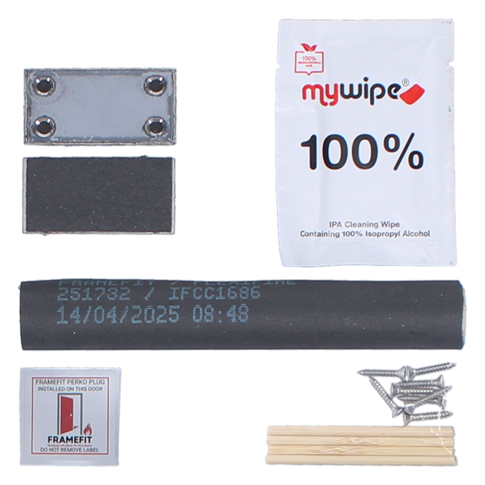 FRAMEFIT Intumescent Perko Plug FD30 Fire tested Infill Kit Satin Stainless Steel