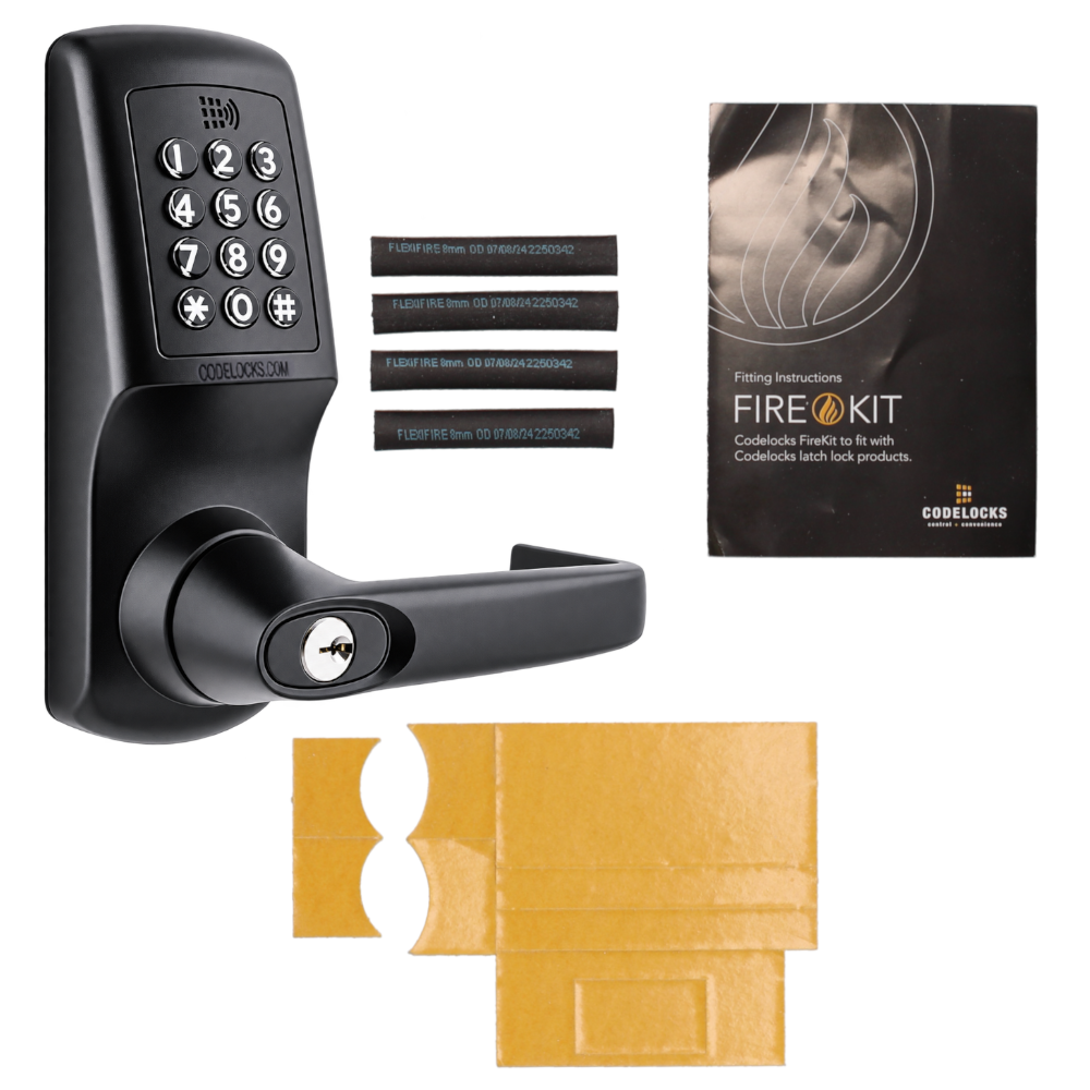 CODELOCKS CL5510CC Connect Share Smart Digital Lock With Netcode & Tubular Latch CL5510CC Connect Share With Fire Pack - Black