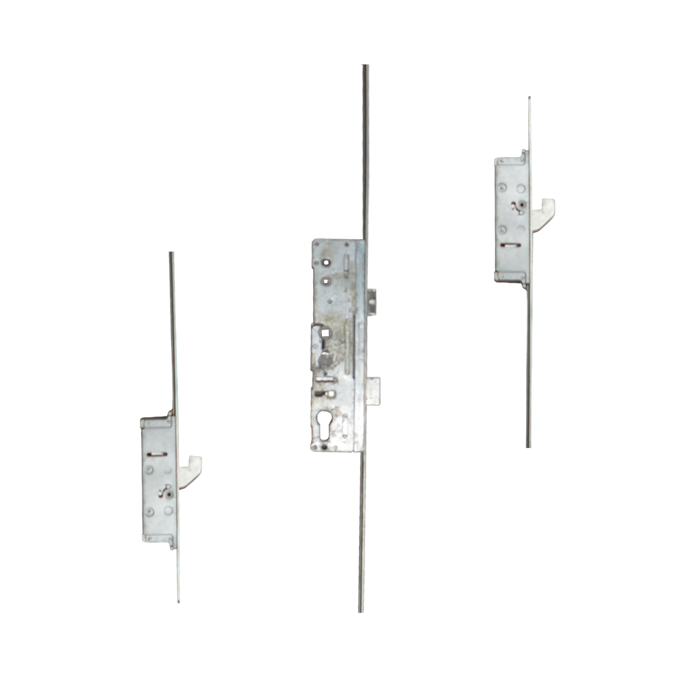 LOCKMASTER Lever Operated Latch & Deadbolt Single Spindle Radius Faceplate - 2 Hook