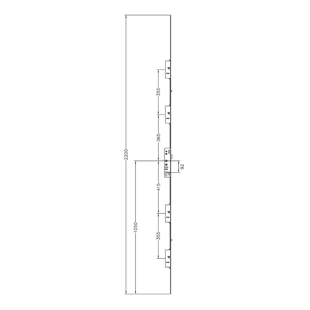 LOCKMASTER Lever Operated Latch & Deadbolt Single Spindle - 4 Hook 2 Anti-Lift 2 Roller