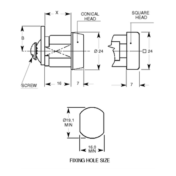 L&F 1334 Nut Fix Camlock