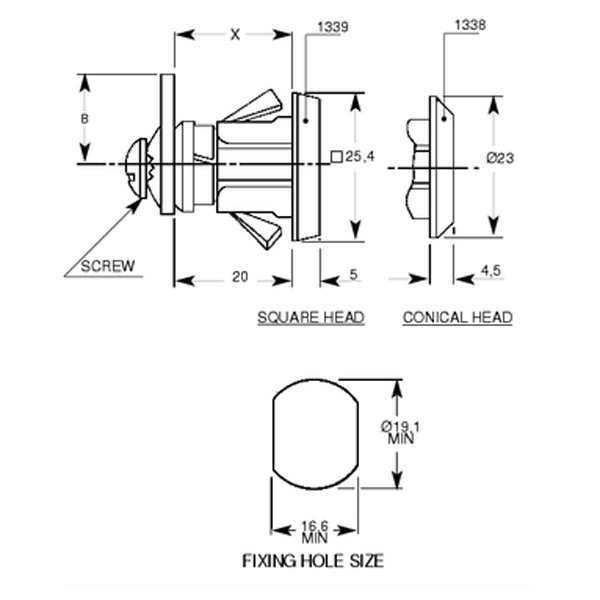L&F 1339 Snap Fit Camlock