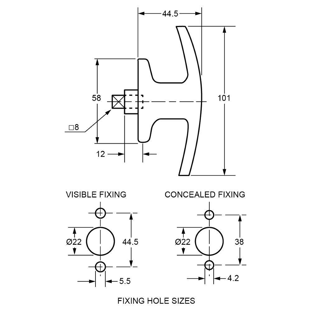 L&F 1638 Large T Garage Door Handle