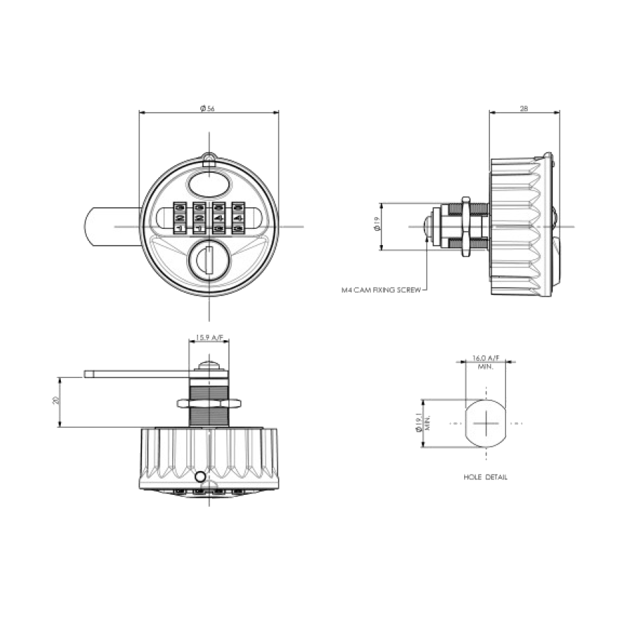 L&F 2800 Mechanical Combination Lock