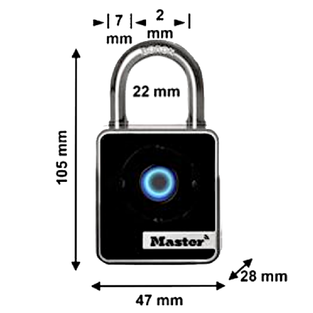 MASTER LOCK Internal Open Shackle Bluetooth Padlock