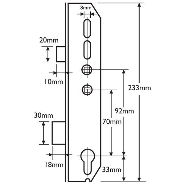 MILA Lever Operated Latch & Deadbolt Twin Spindle Gearbox