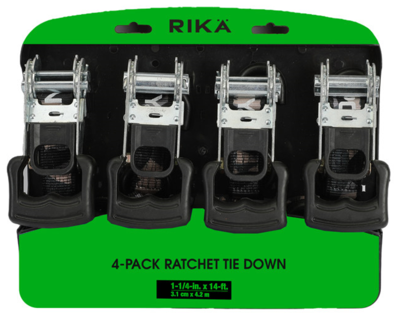 Rikä 4 Piece Ratchet Tie-Down Set