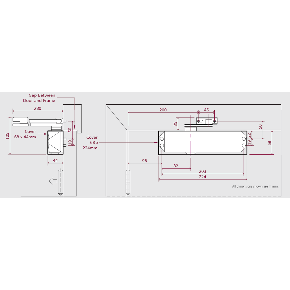 RUTLAND Fire Rated TS.3204 Door Closer Size EN 3-4