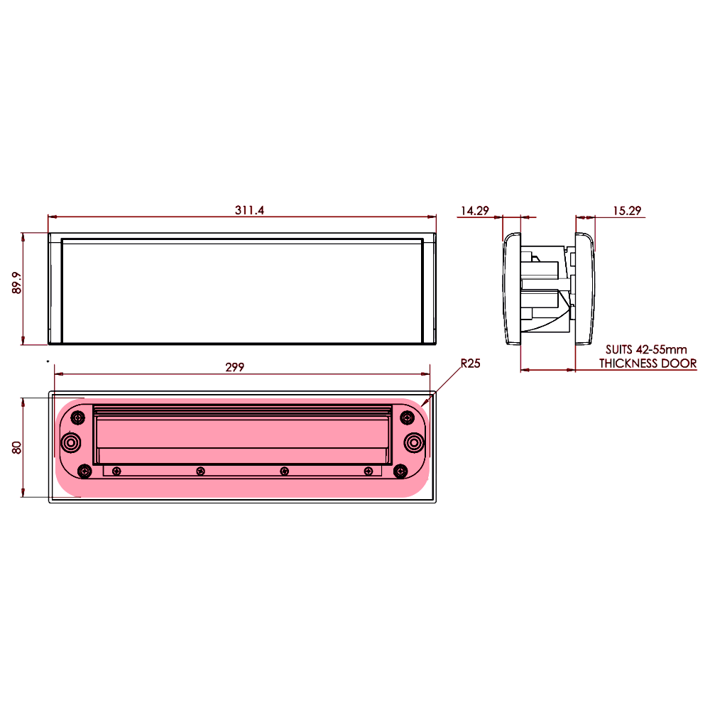 RUTLAND RLP Letterplate Set TS008 Security & Fire Rated