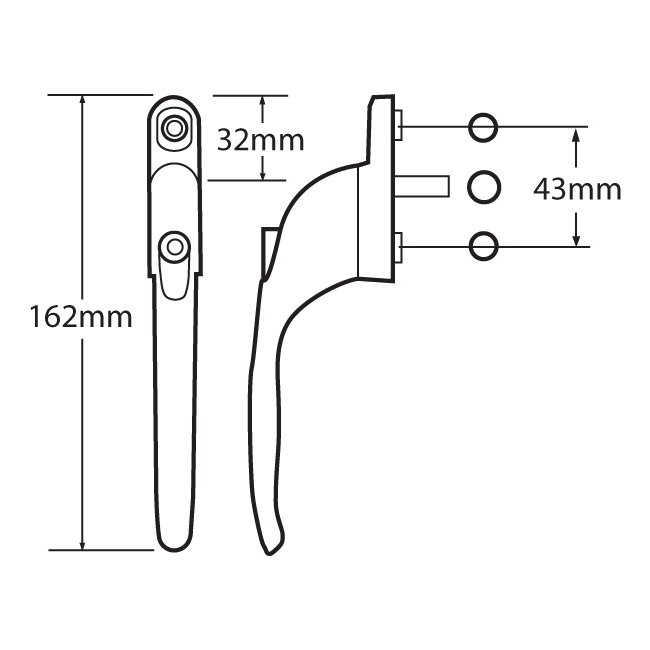 SECURISTYLE Virage In Line Espag Handle