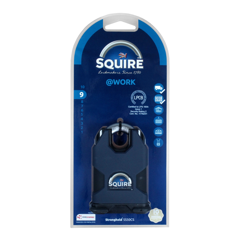 SQUIRE SS50CS Stronghold Steel 6 Pin Closed Shackle Padlock
