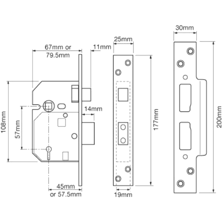 UNION 2234 5 Lever Sashlock