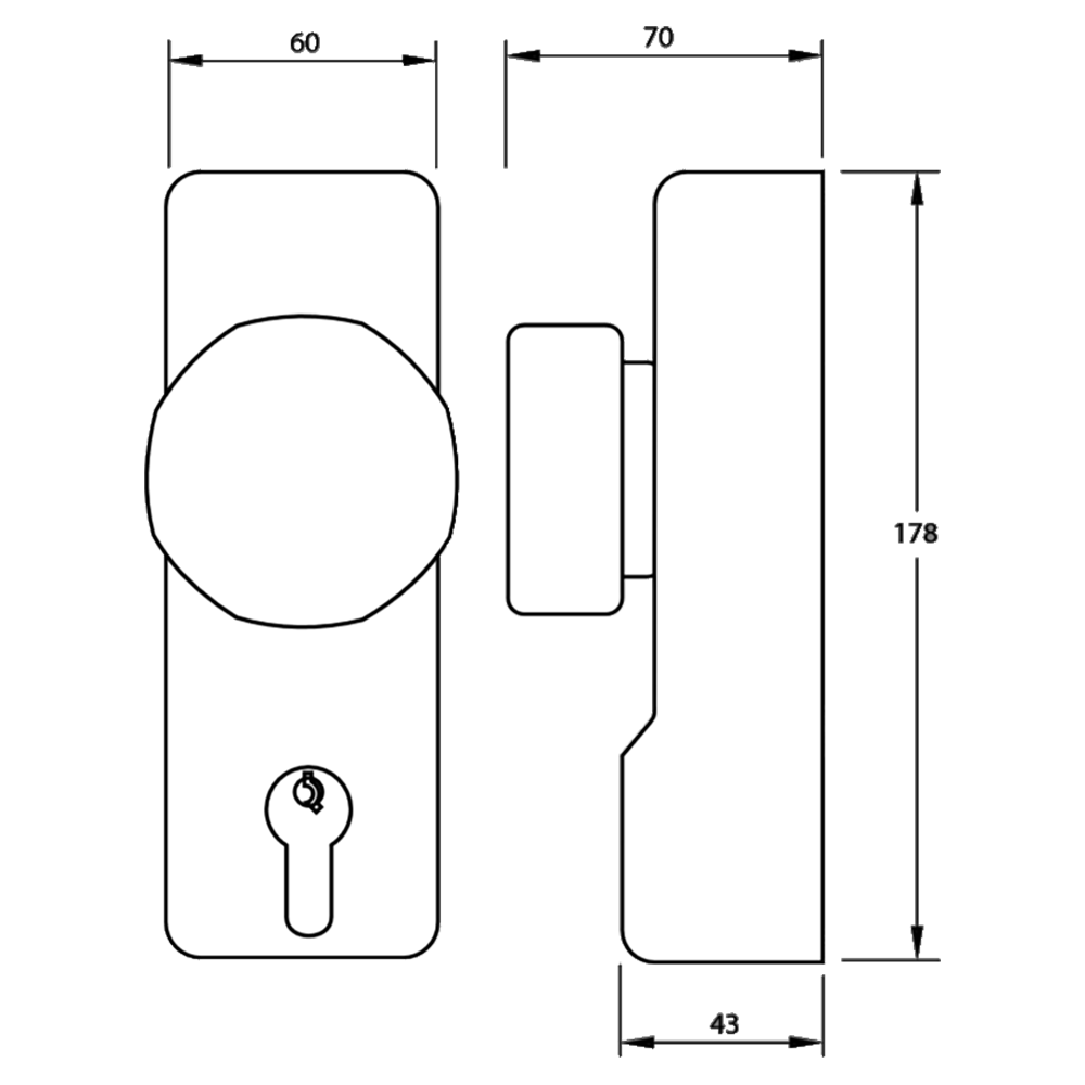 UNION ExiSAFE Knob Operated Outside Access Device