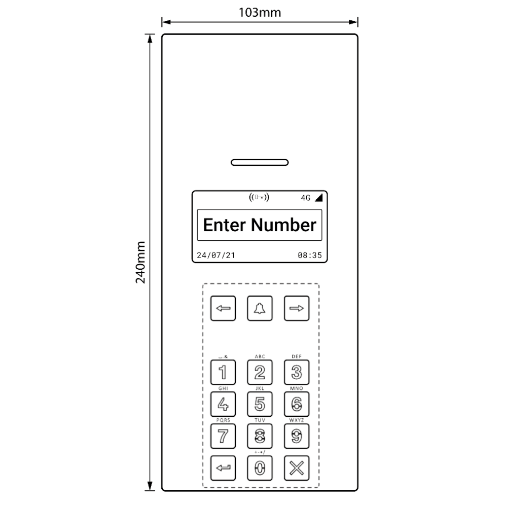VIDEX 4812R/4G Digital GSM Panel 500 Way LCD Display & Scroll