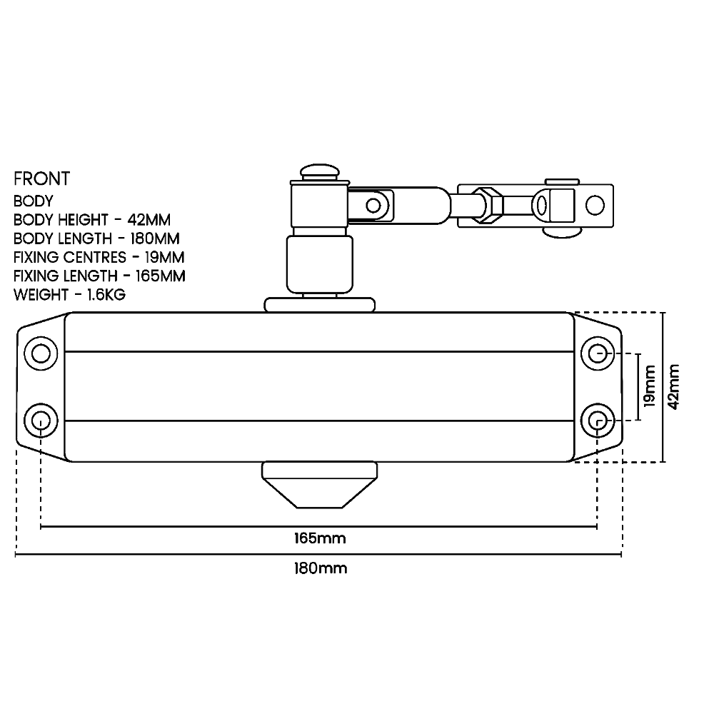 ASEC Vital Size 3 Overhead Door Closer