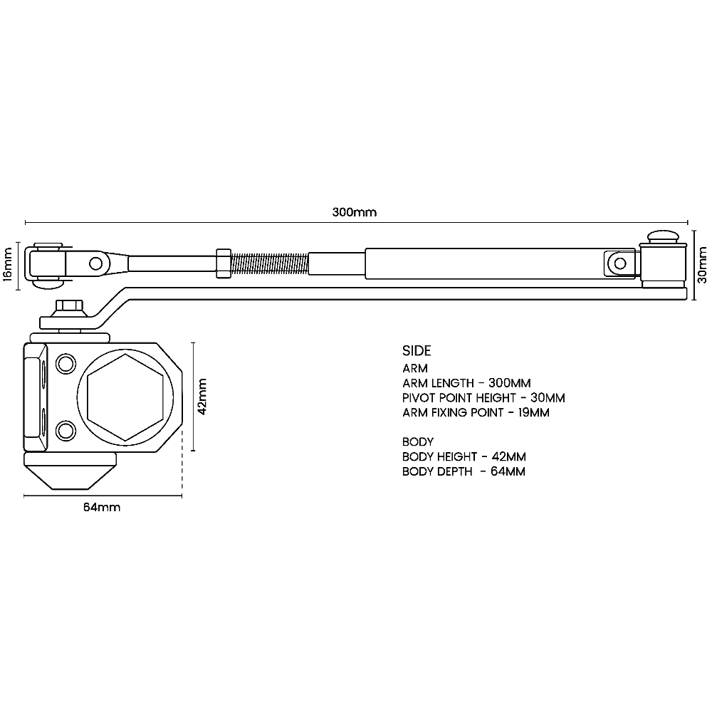 ASEC Vital Size 3 Overhead Door Closer