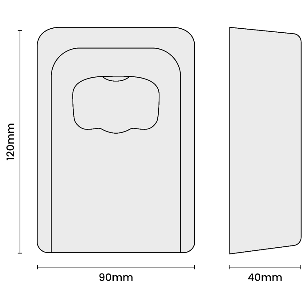 ASEC VITAL 4 Wheel Combination Key Safe Black