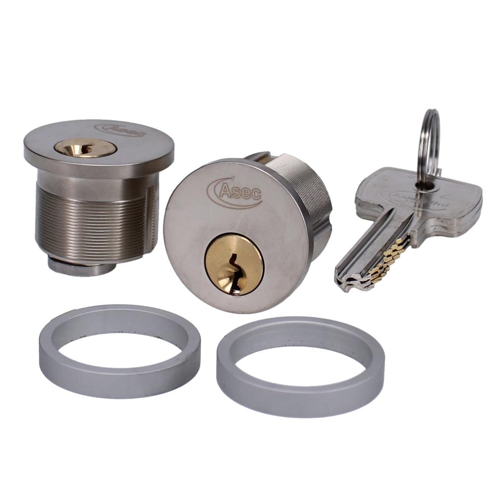 ASEC Vital 6 Pin Screw In Cylinder Pair Keyed Alike - Dual Finish