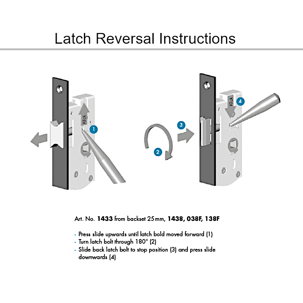 WILKA 1438 Lever Operated Latch & Deadbolt Mortice Sashlock