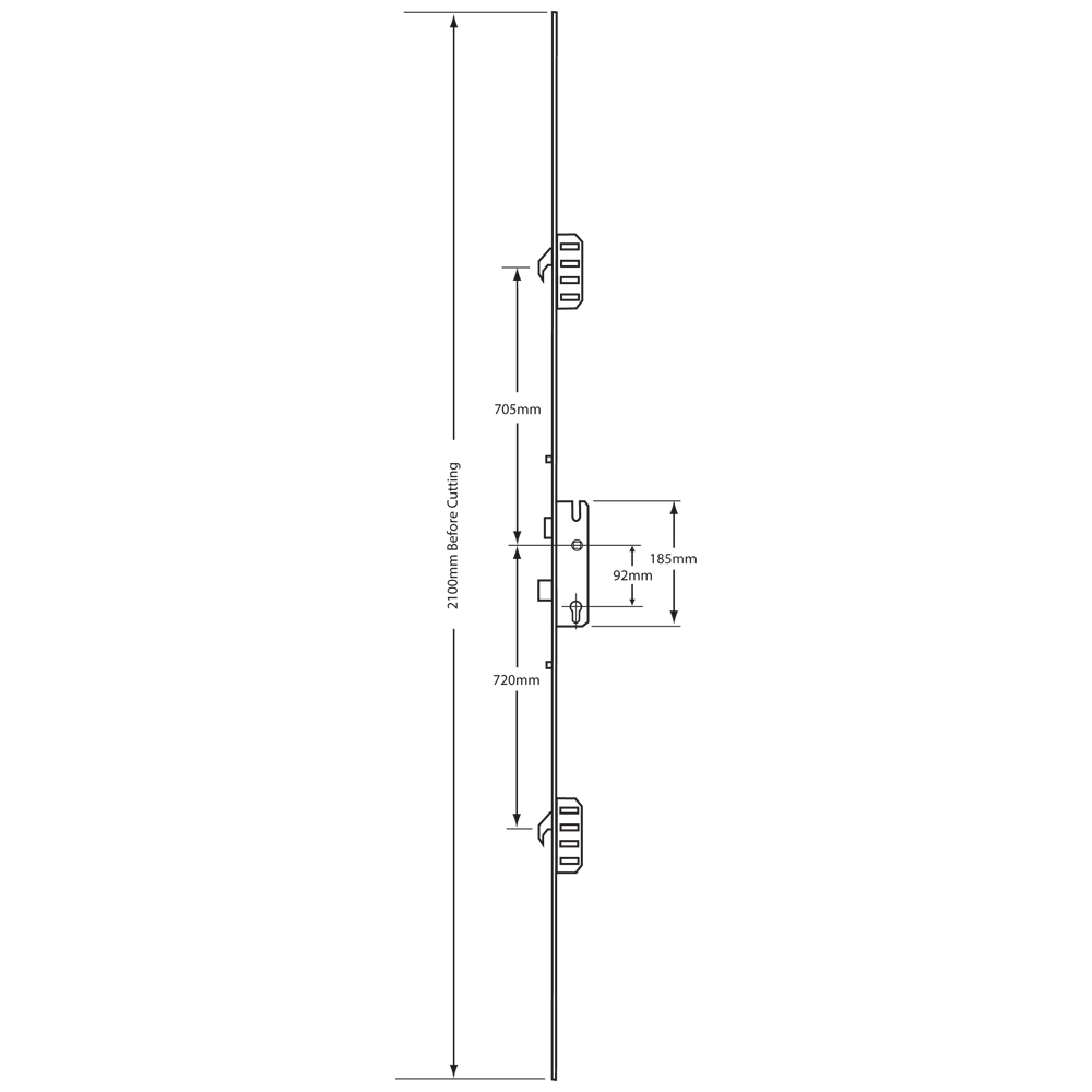 WINKHAUS Cobra Lever Operated Latch & Deadbolt Split Spindle - 2 Hook 2 Roller