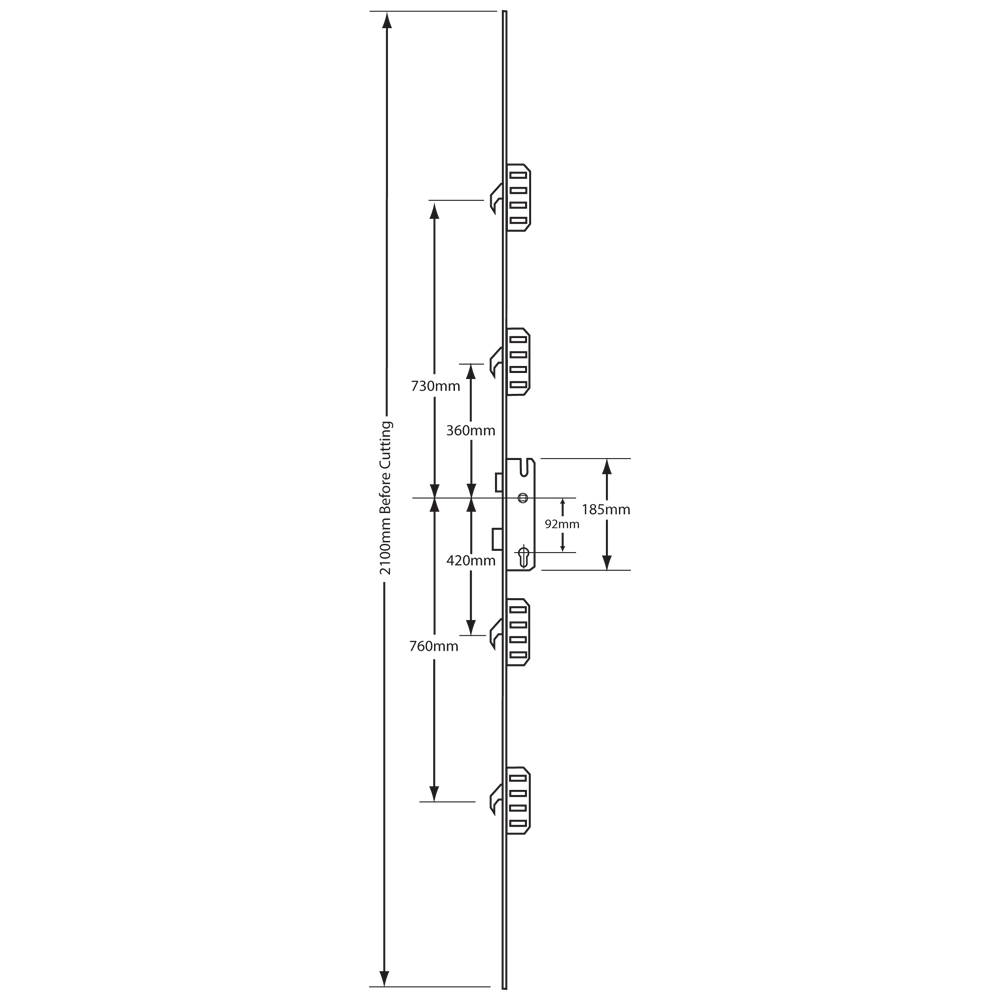 WINKHAUS Cobra Lever Operated Latch & Deadbolt Split Spindle - 4 Hook