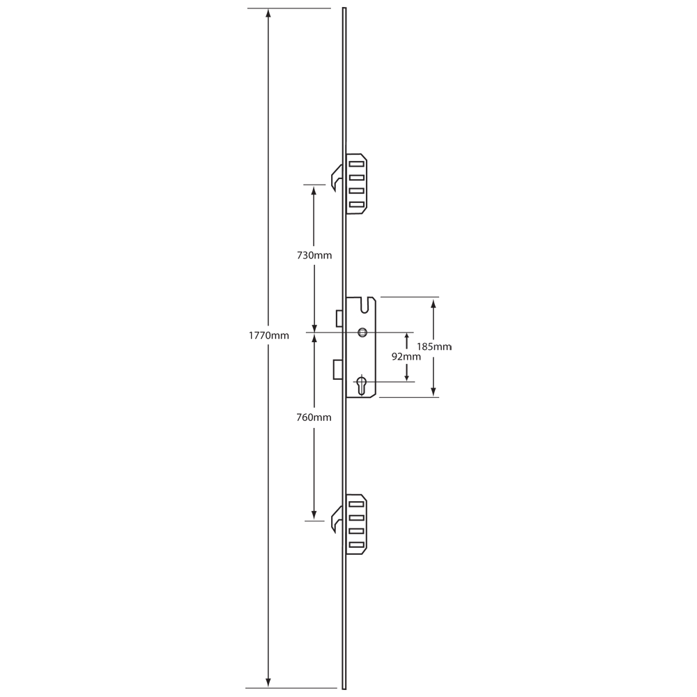 WINKHAUS Trulock+ Pyro Lever Operated Latch & Deadbolt Split Spindle 20mm Radius - 2 Hook