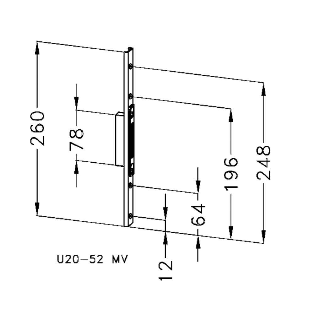 WINKHAUS U20 - 52 MV1 Single Pocket Hook Keep