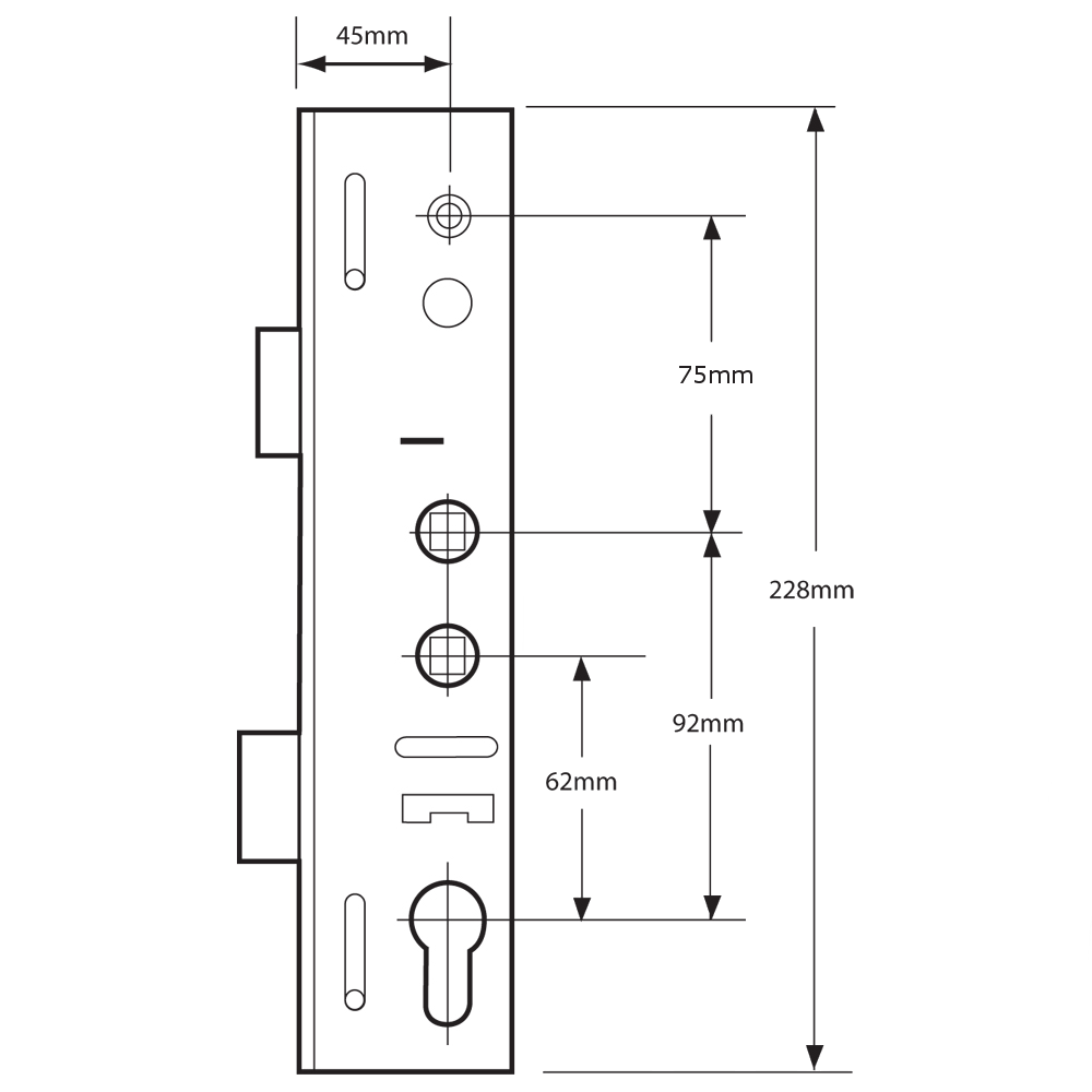 LOCKMASTER Lever Operated Latch & Deadbolt Twin Spindle Gearbox