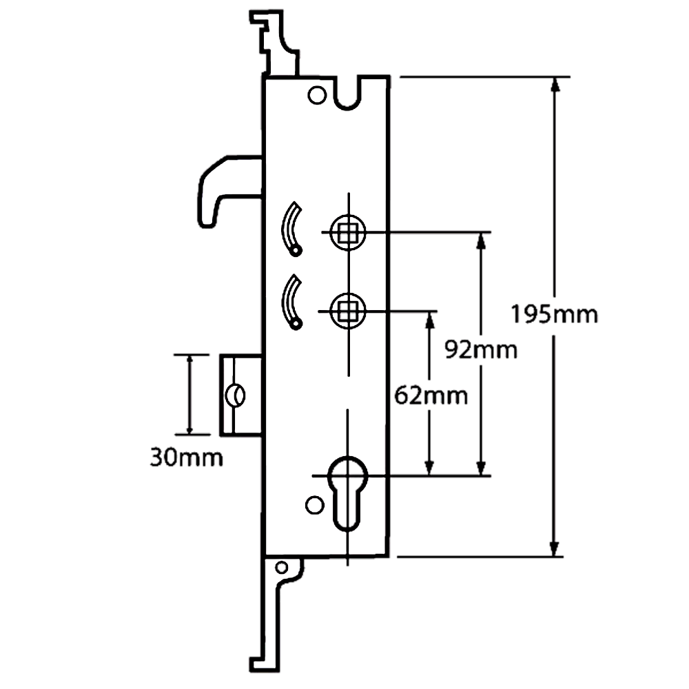 YALE Doormaster Lever Operated Latch & Hookbolt Twin Spindle Gearbox To Suit G2000