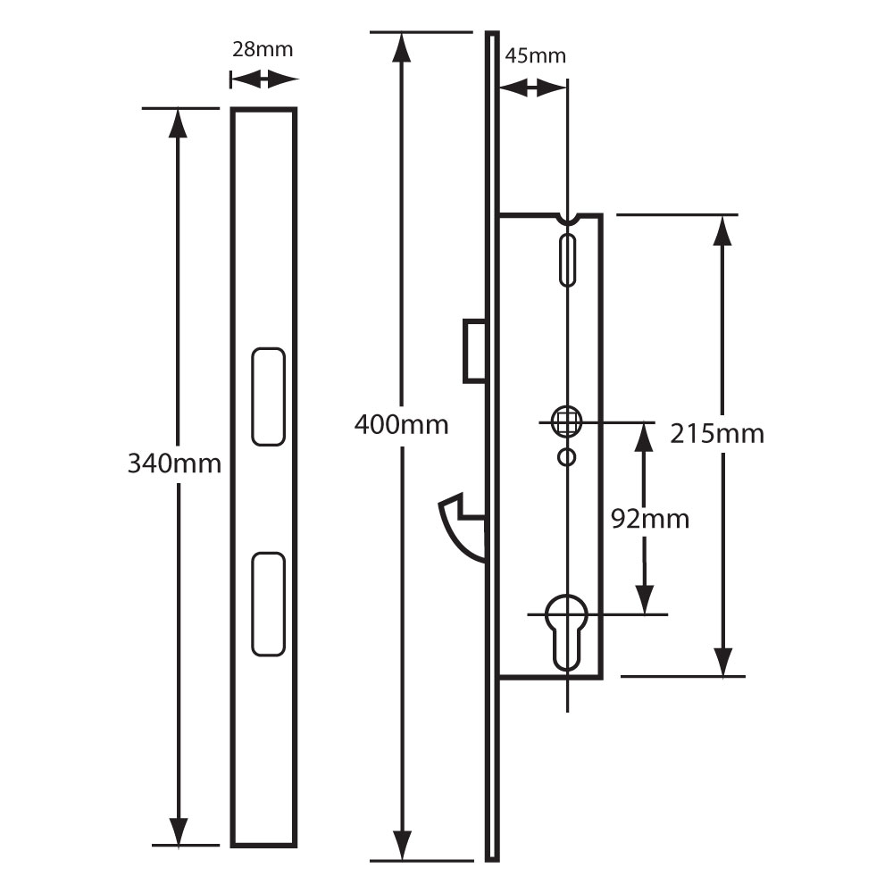 YALE Doormaster Lever Operated Latch & Hookbolt 16mm Split Spindle Overnight Lock